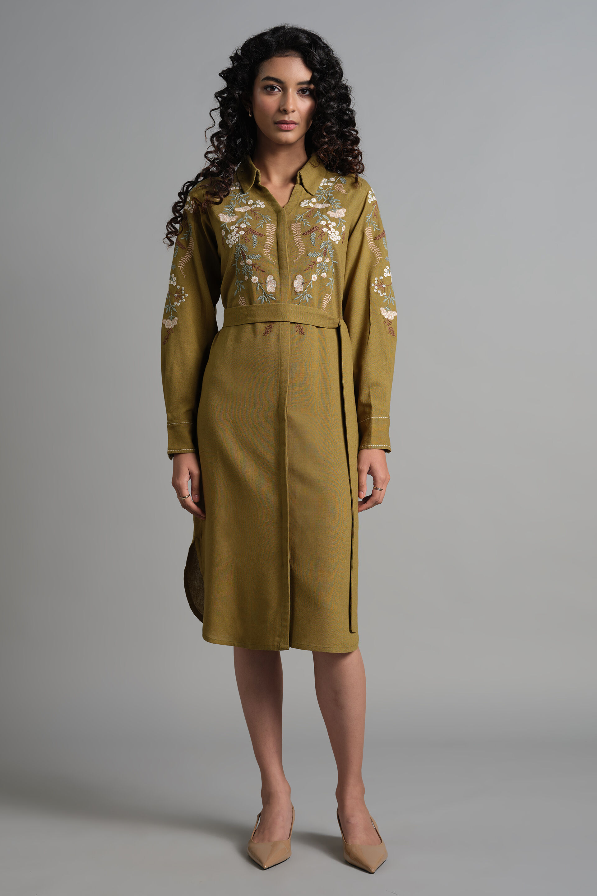 Hollis Dress, Olive, image 2
